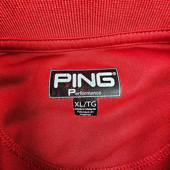 Ping Golf Polo Shirt Men's XL‎ Red Striped Torres Blancas Golf Club Spain - Picture 9 of 11